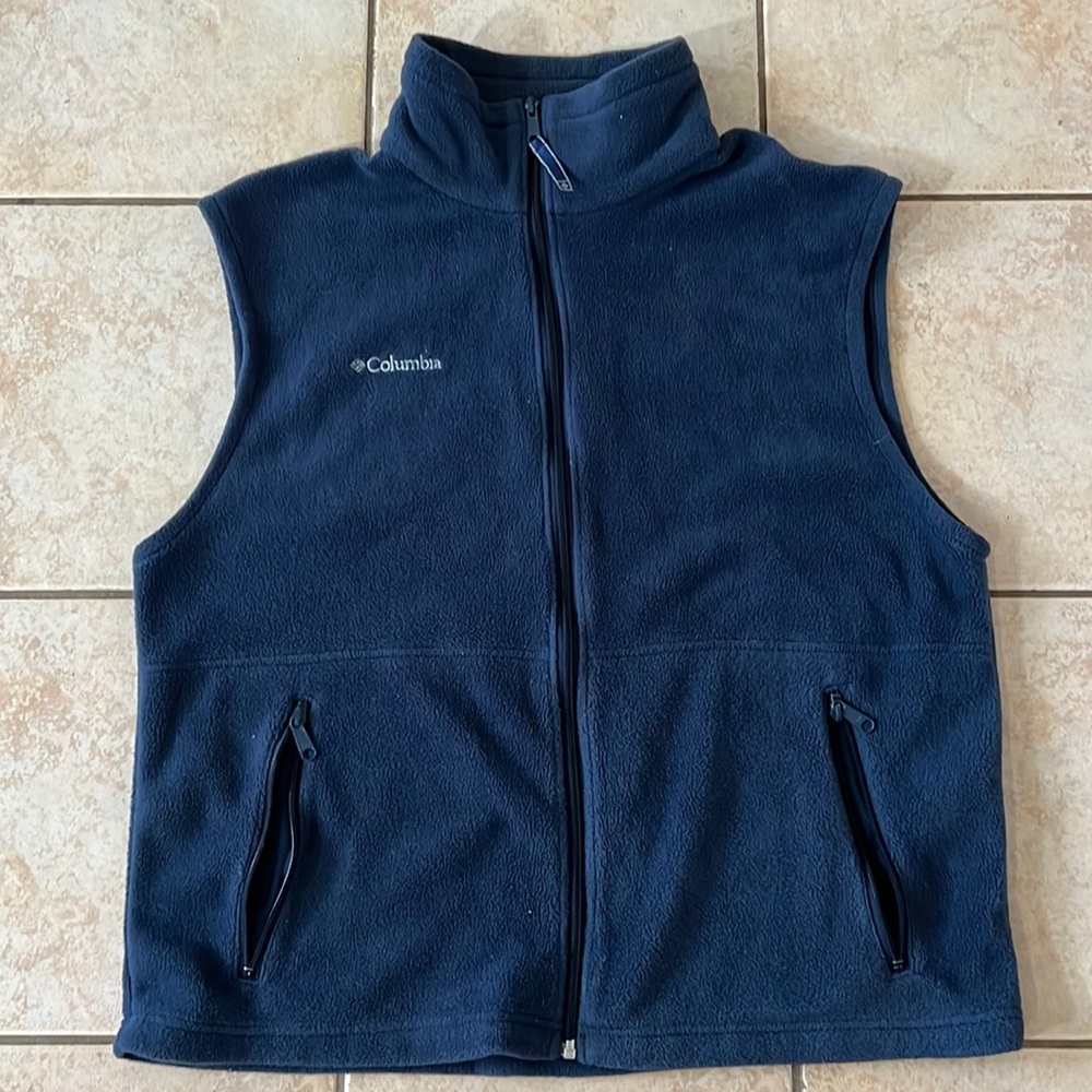 Columbia‎ Men’s Fleece Full Zip Vest Blue, Sz Large